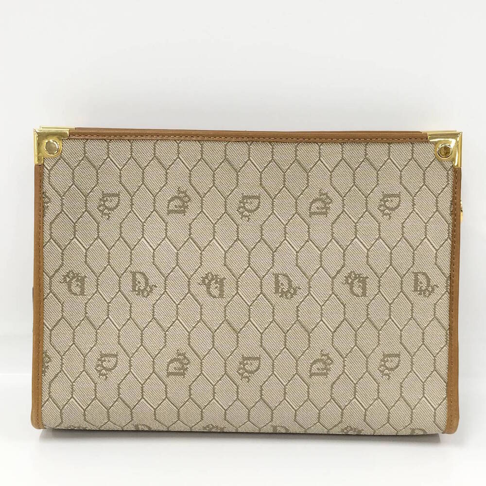 Dior Bag Leather Christian Honeycomb Shoulder Clutch Black